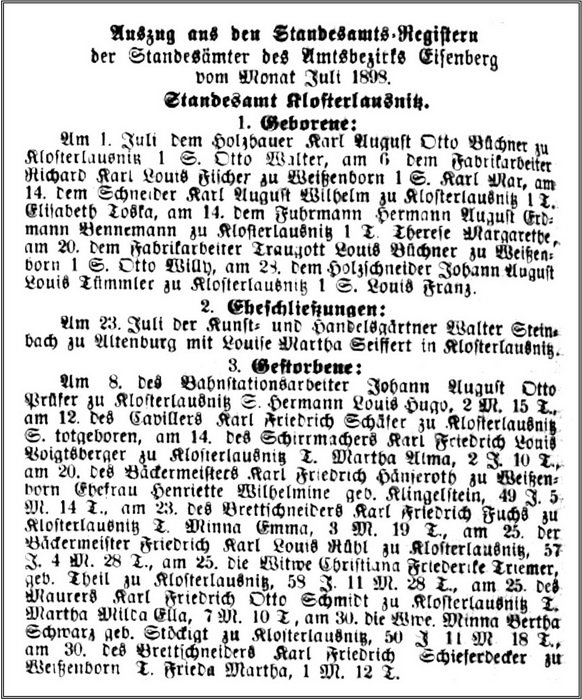 1898-08-11 Kl Standesamtregister